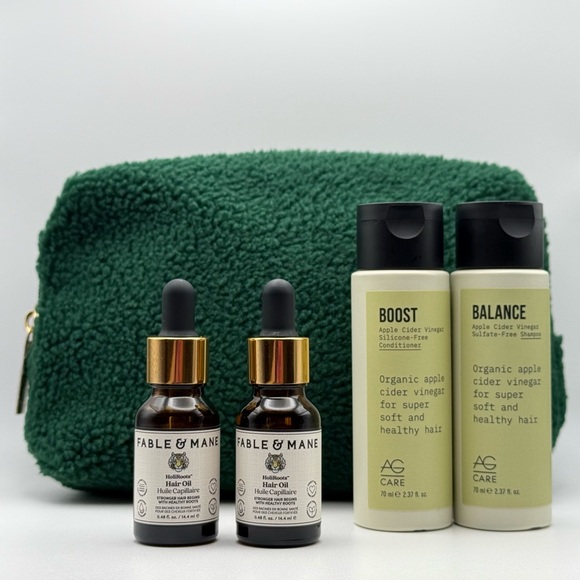 Fable & Mane Other - 5 pc Fable & Mane Gift Set Holiroots Hair Oil AG Care ACV Shampoo & Conditioner
